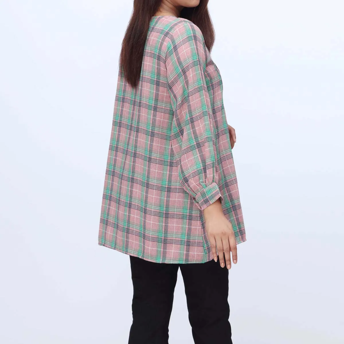 1PC-Flannel Checkered Top PW3080