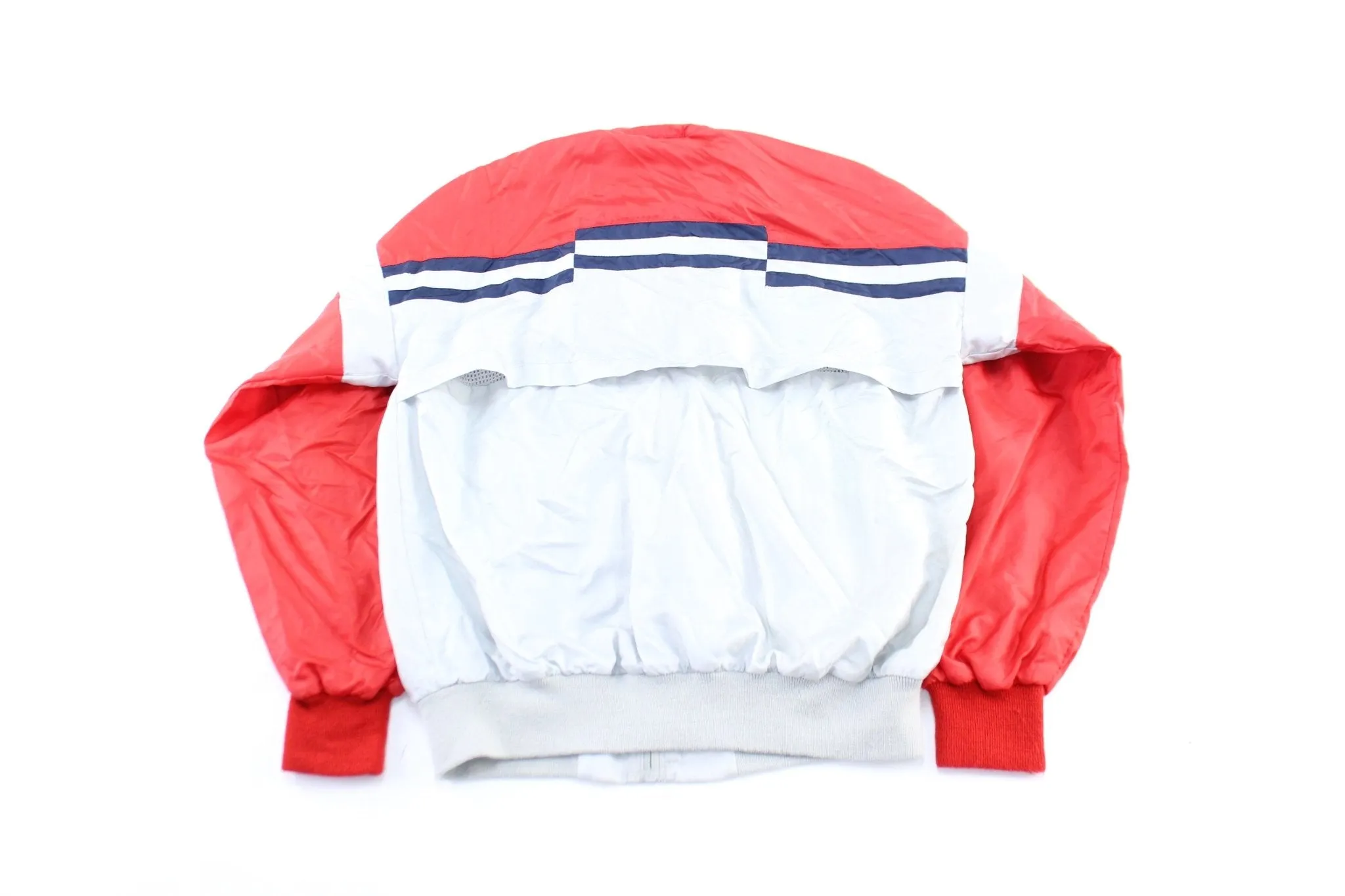 80's Adidas Embroidered Logo Red, Blue, & White Windbreaker Jacket