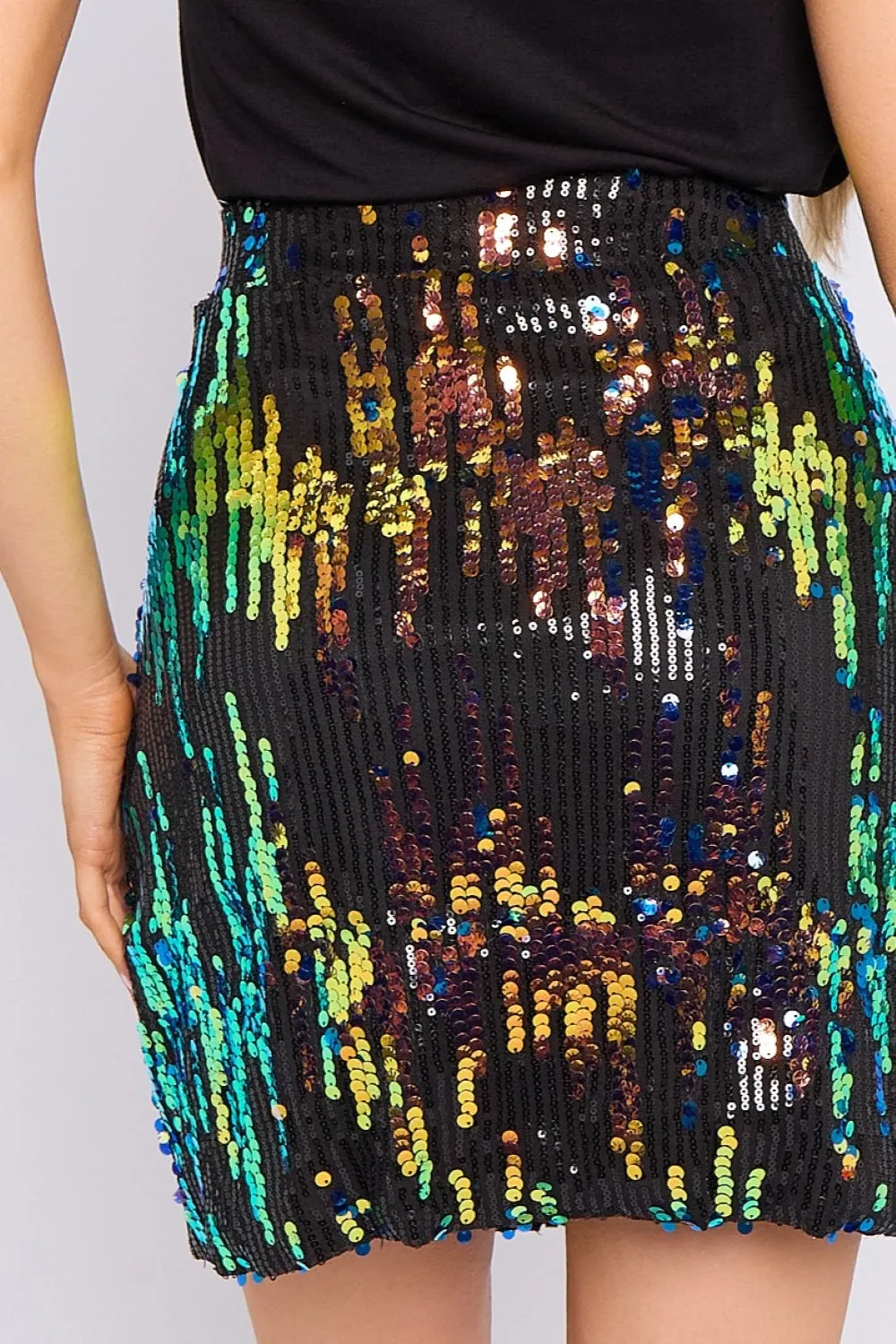 Aftershock London Skylar Multicolour Sequin Mini Skirt