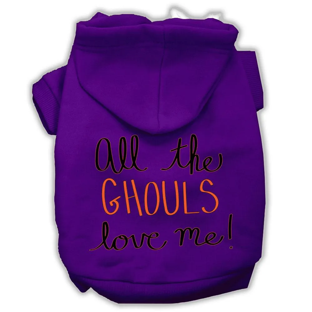 All The Ghouls Screenprint Dog Hoodie Purple S (10)