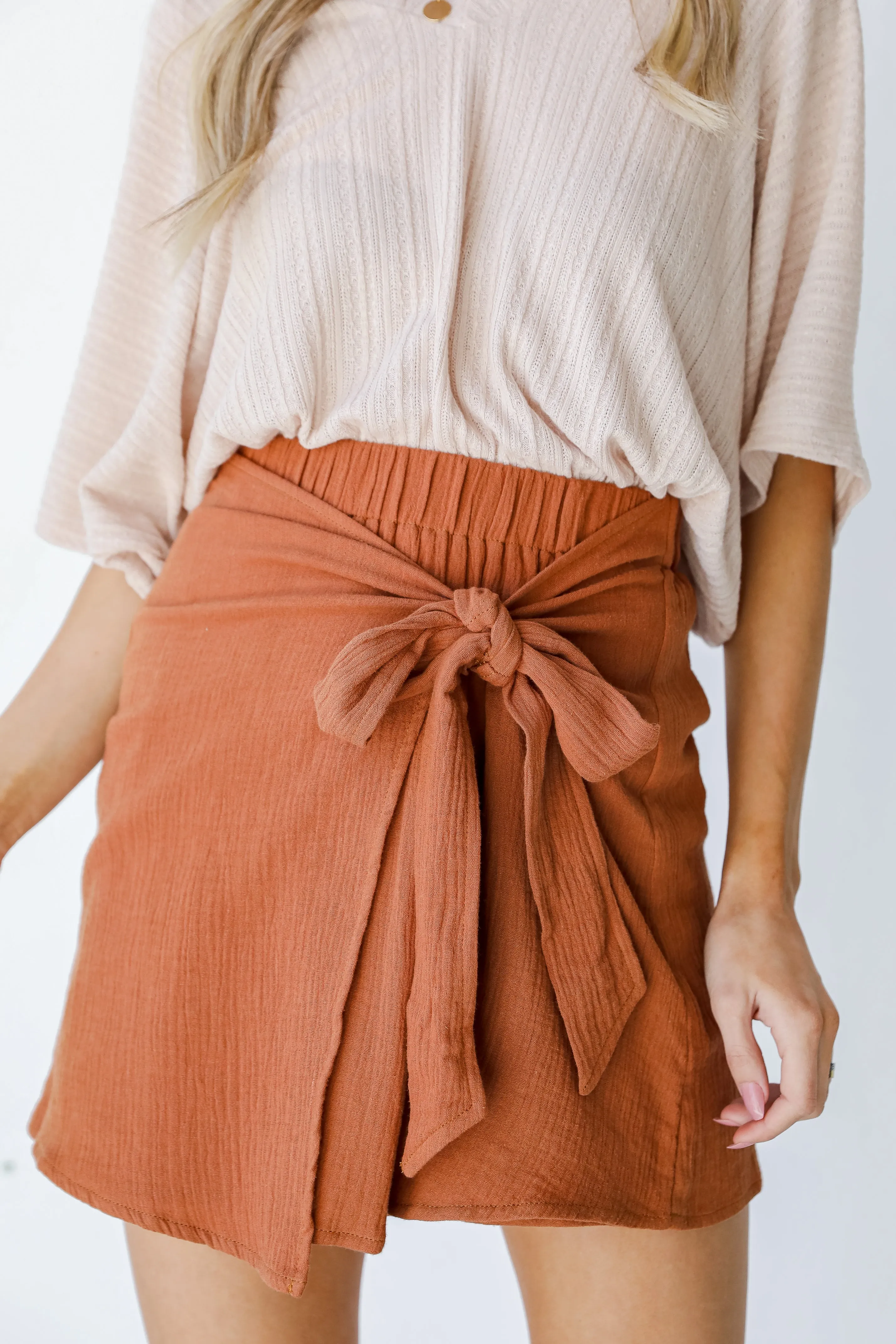 Always A Twist Wrap Mini Skirt