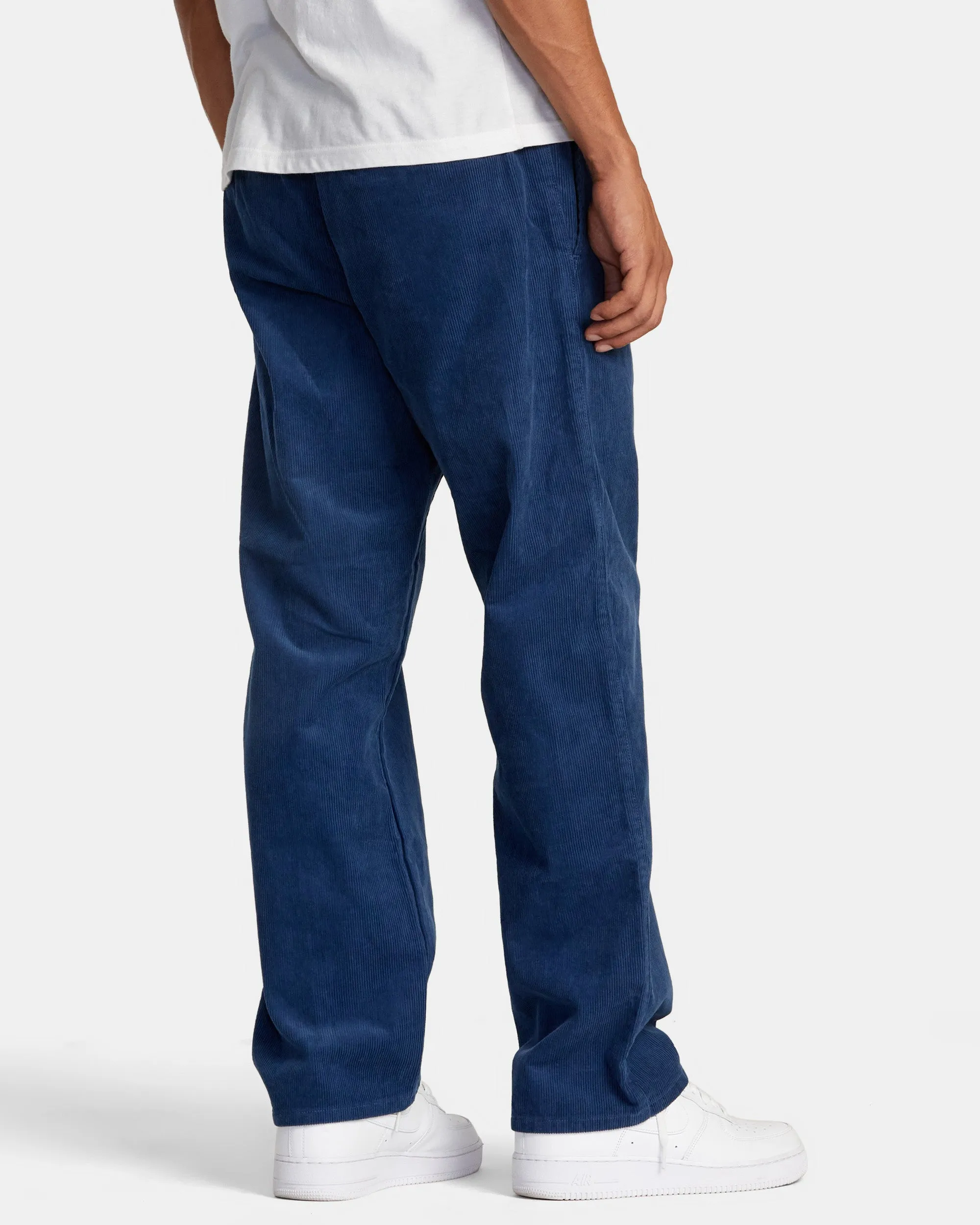 Americana Elastic Waist Cord Pants - Dark Denim