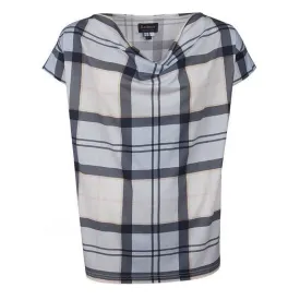 Barbour Redgarth Ladies Top - Fade Blue Tartan - Size 08