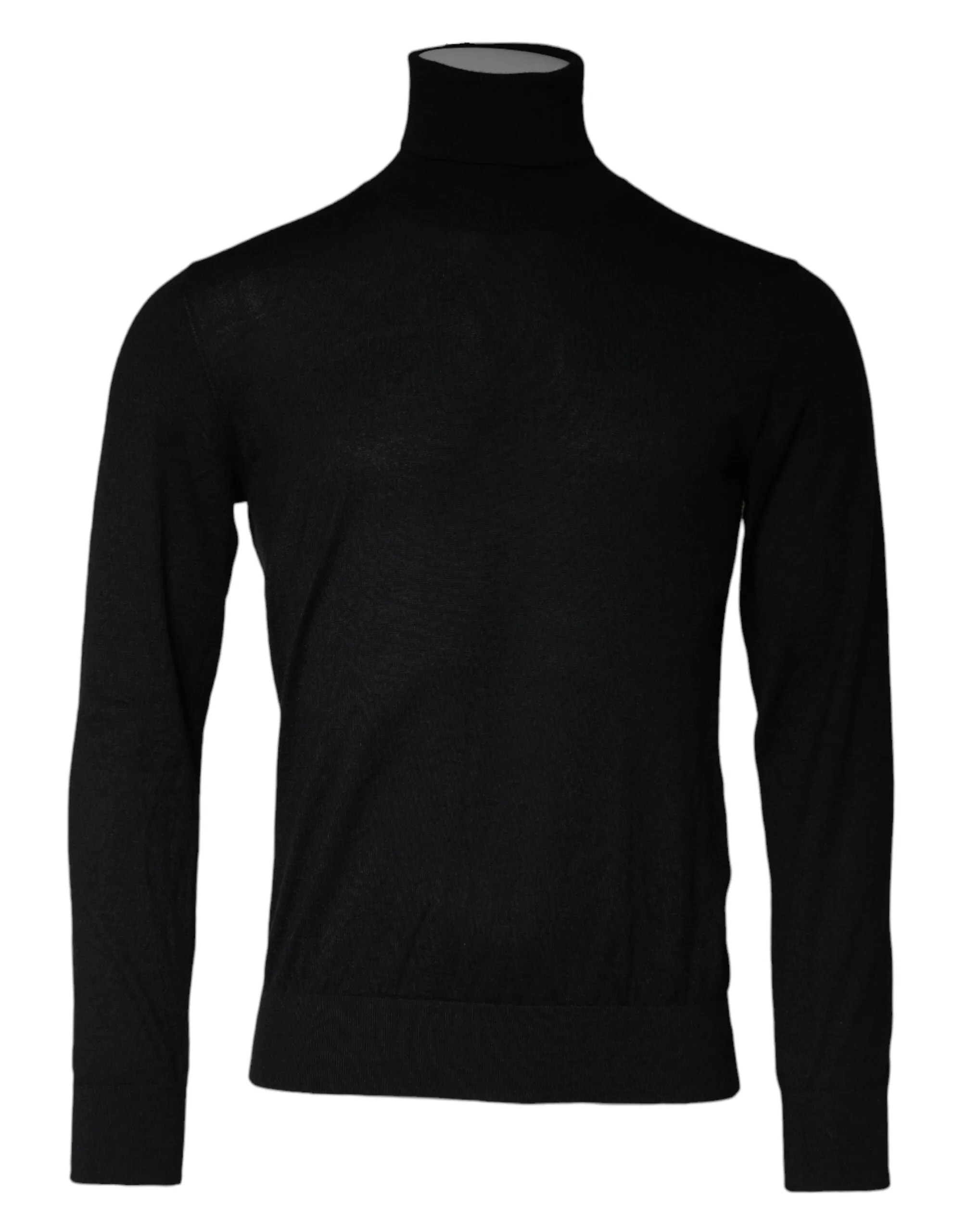 Black Long Sleeve Turtleneck Pullover Sweater