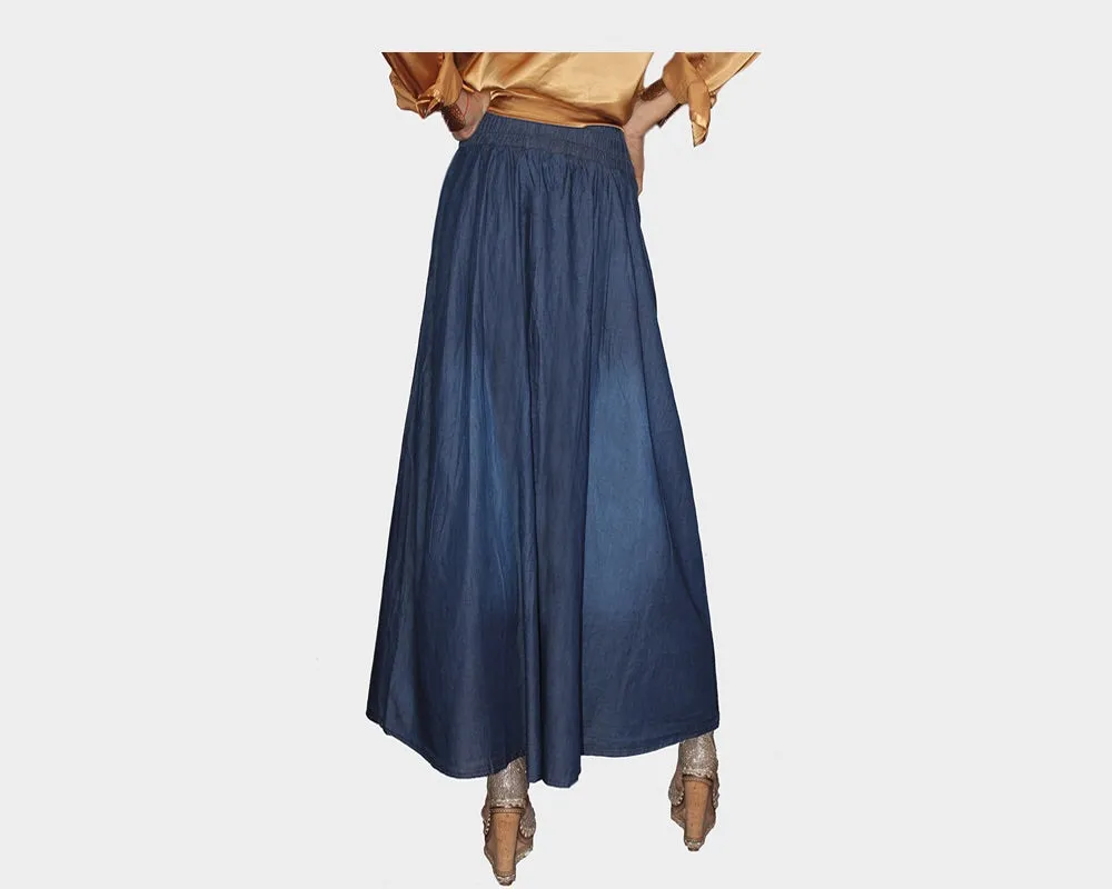 Blue jean Long Skirt - The Amalfi Coast