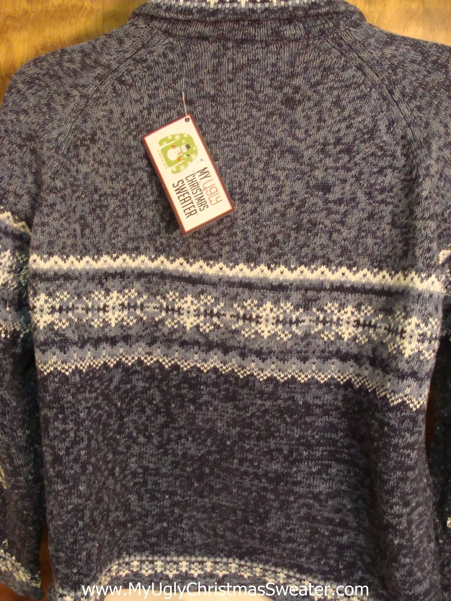 Blue Snowy Nordic Christmas Sweater