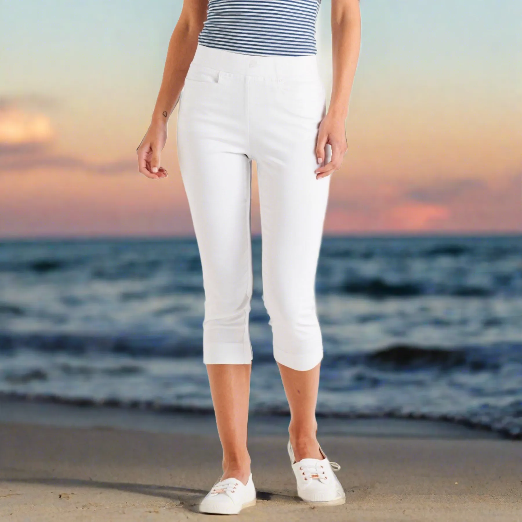 Camila Crop Jeans - White