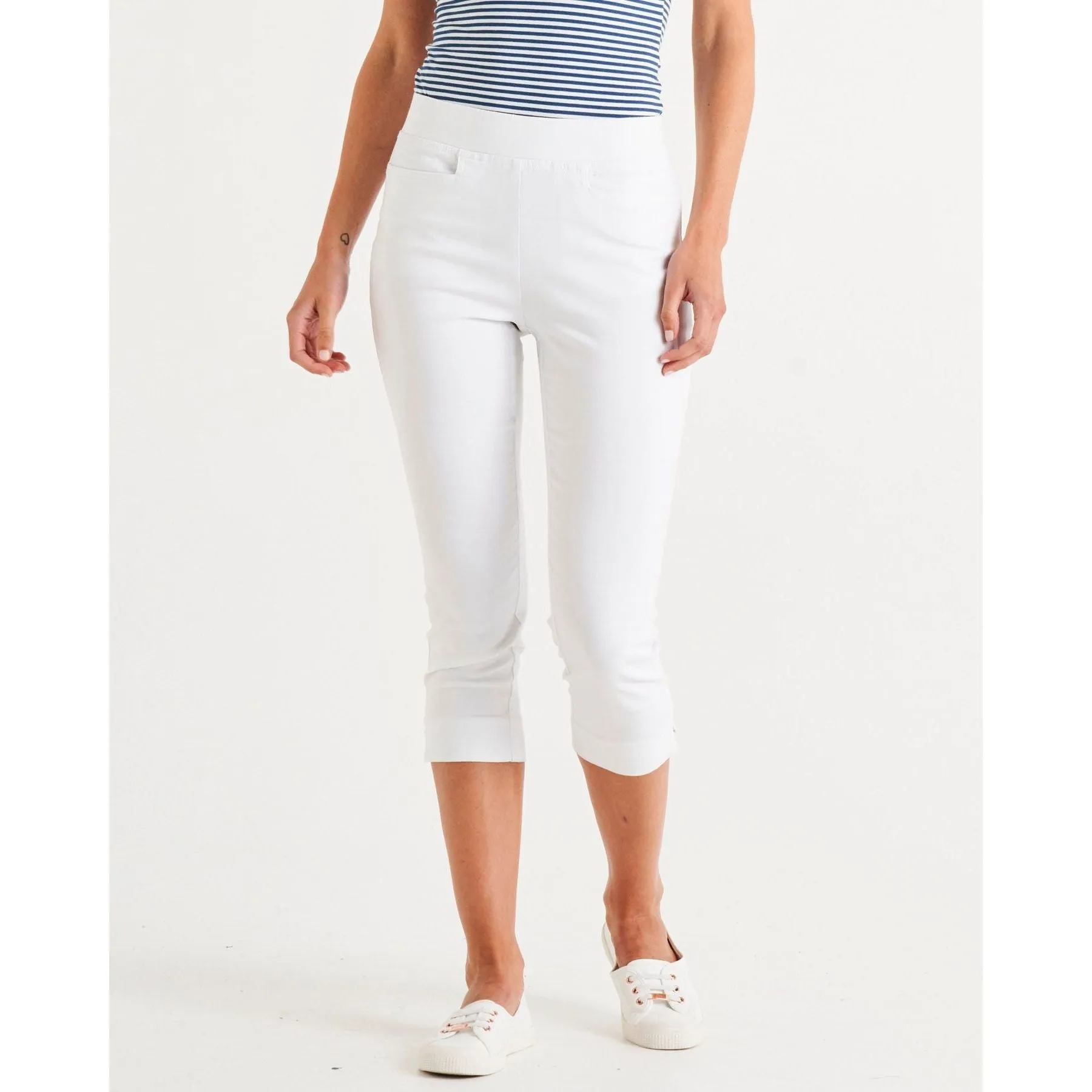 Camila Crop Jeans - White