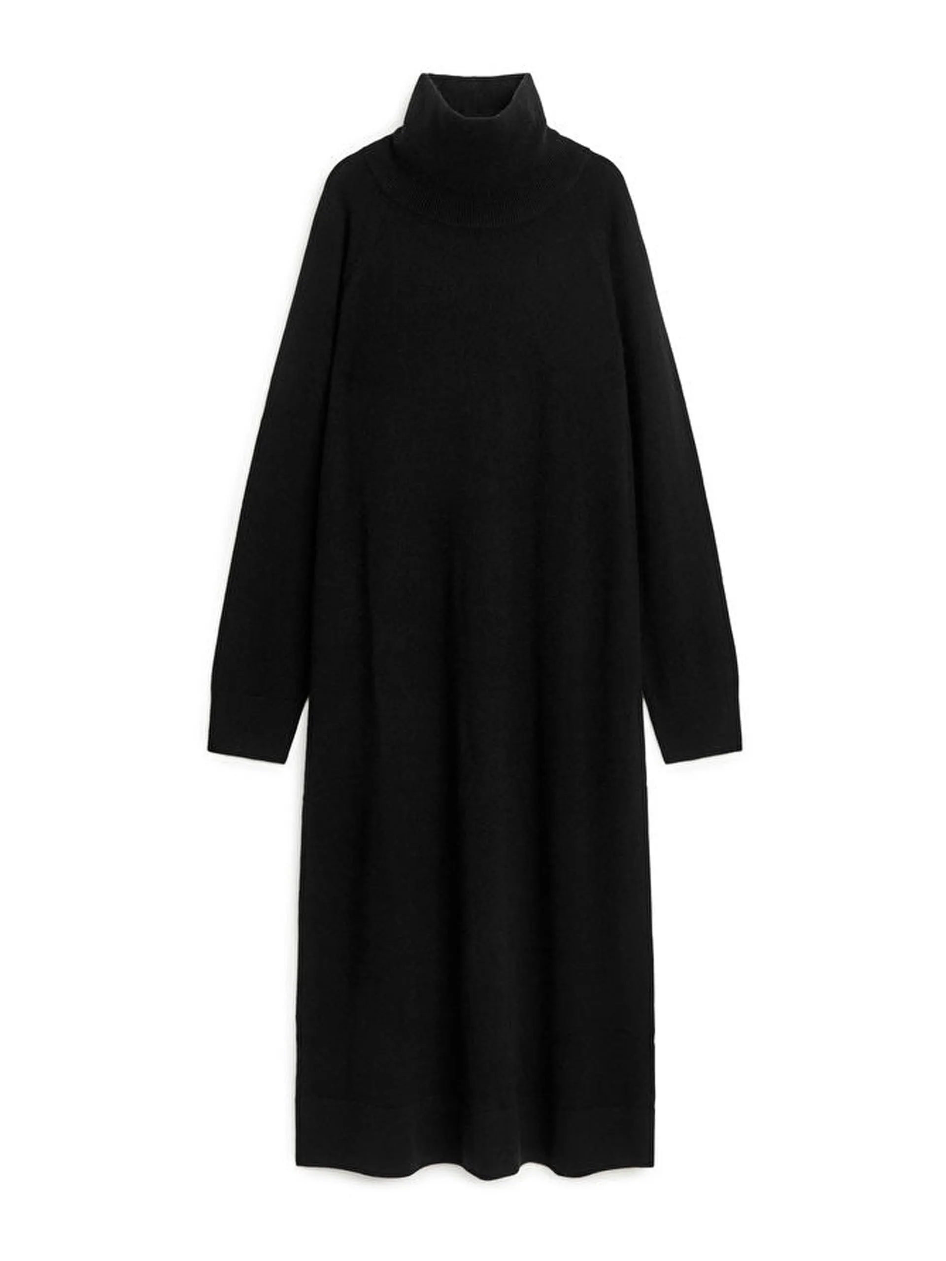 Cashmere-wool roll-neck dress