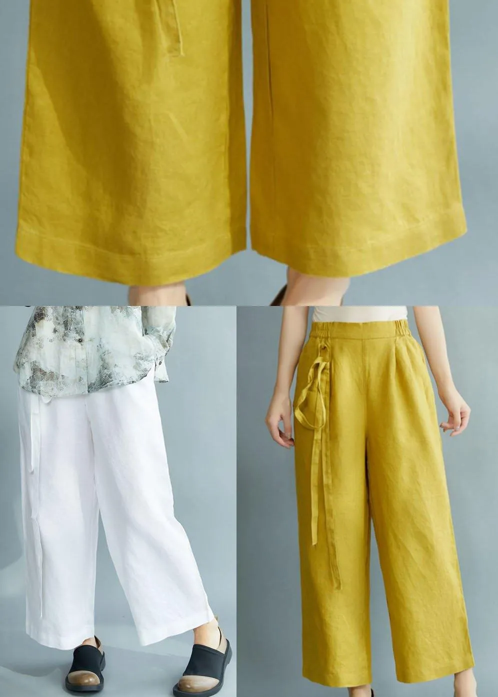 Chic Yellow Loose Straight Fall Casual Pants