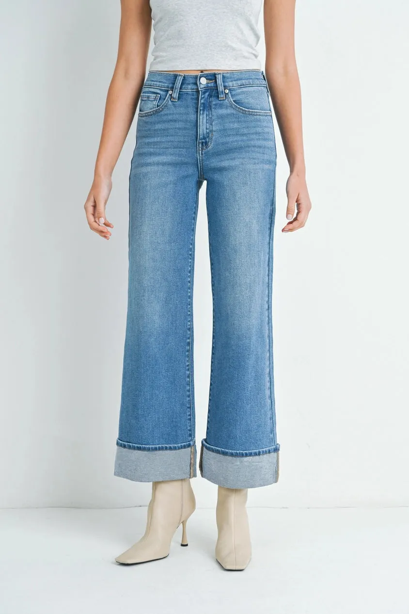 Cuffed Palazzo Jeans