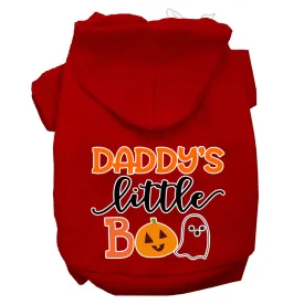 Daddy's Little Boo Screen Print Dog Hoodie Red Xxxl