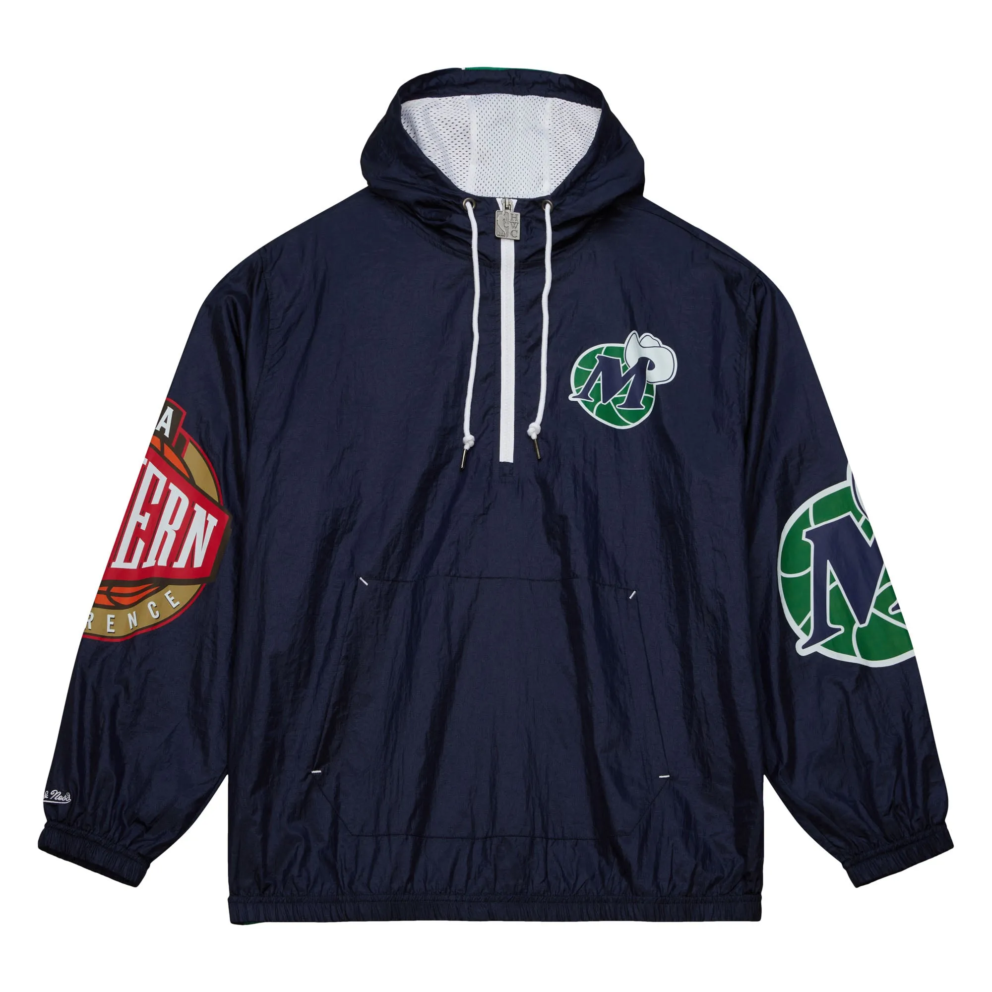 DALLAS MAVERICKS MITCHELL & NESS MEN'S NAVY M-HAT WINDBREAKER HOODIE