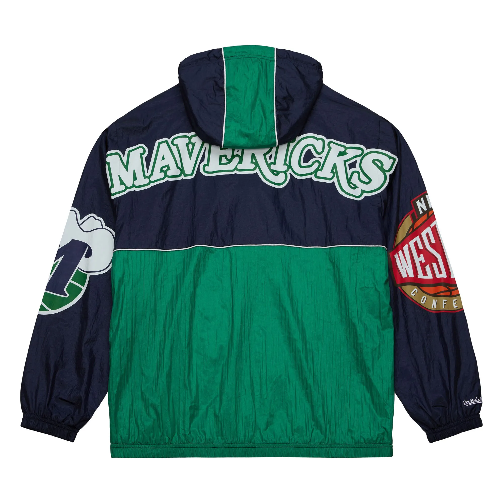 DALLAS MAVERICKS MITCHELL & NESS MEN'S NAVY M-HAT WINDBREAKER HOODIE