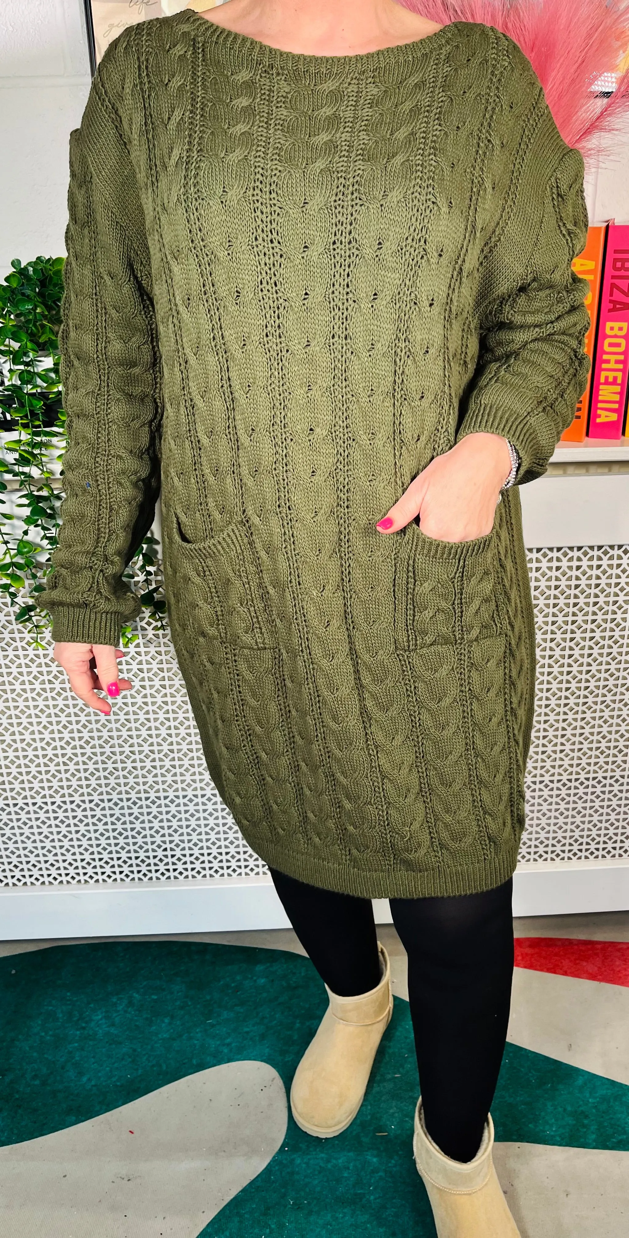 Edinburgh Knitted Dress - Khaki