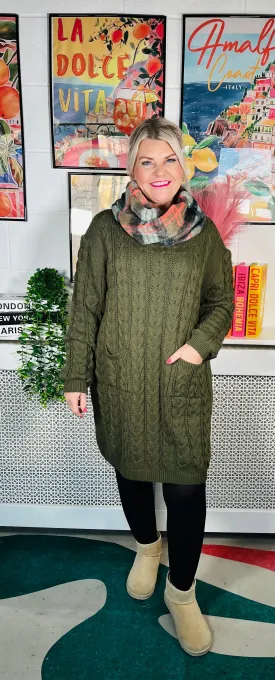 Edinburgh Knitted Dress - Khaki