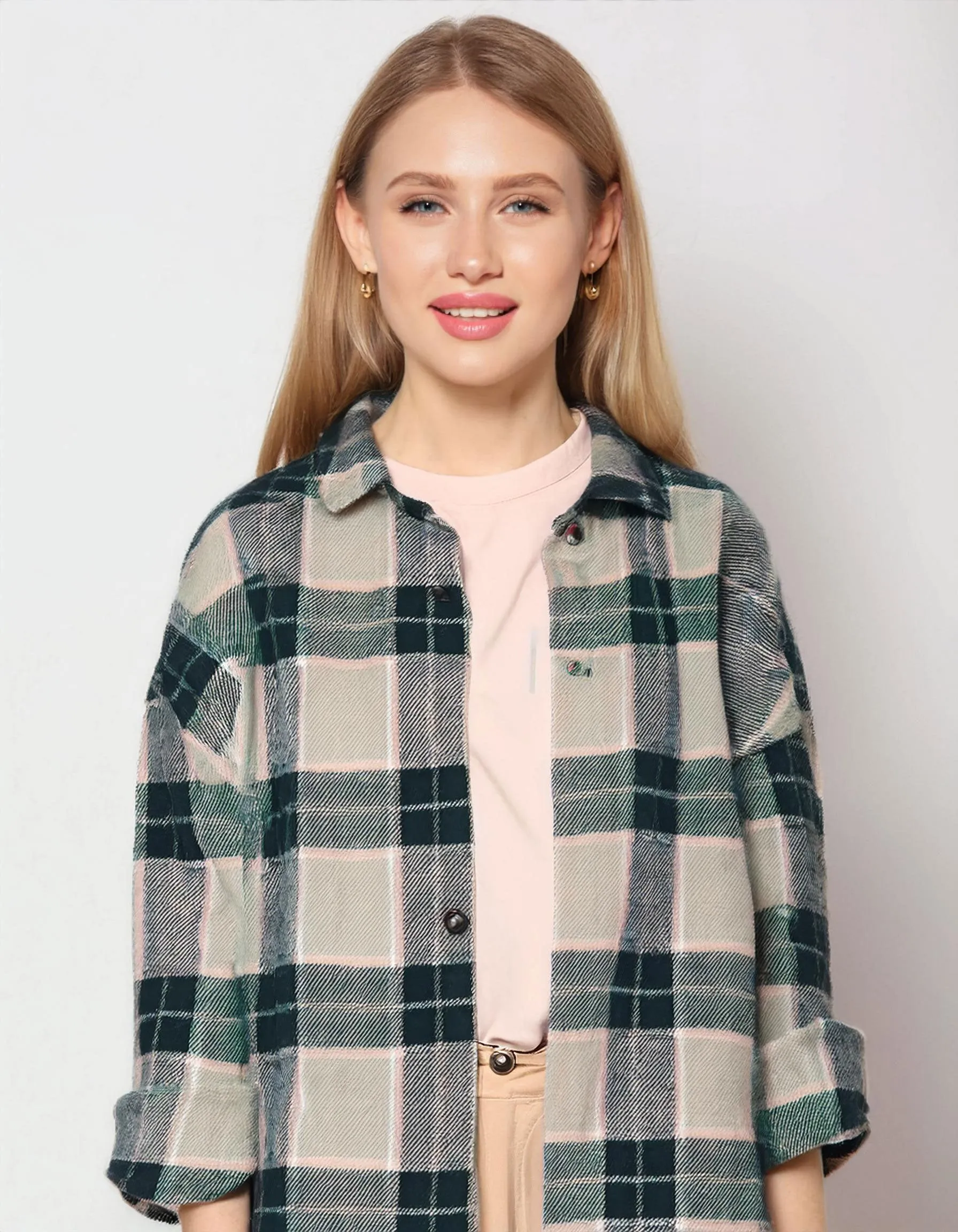 Forest Green Plaid Flannel Shirt