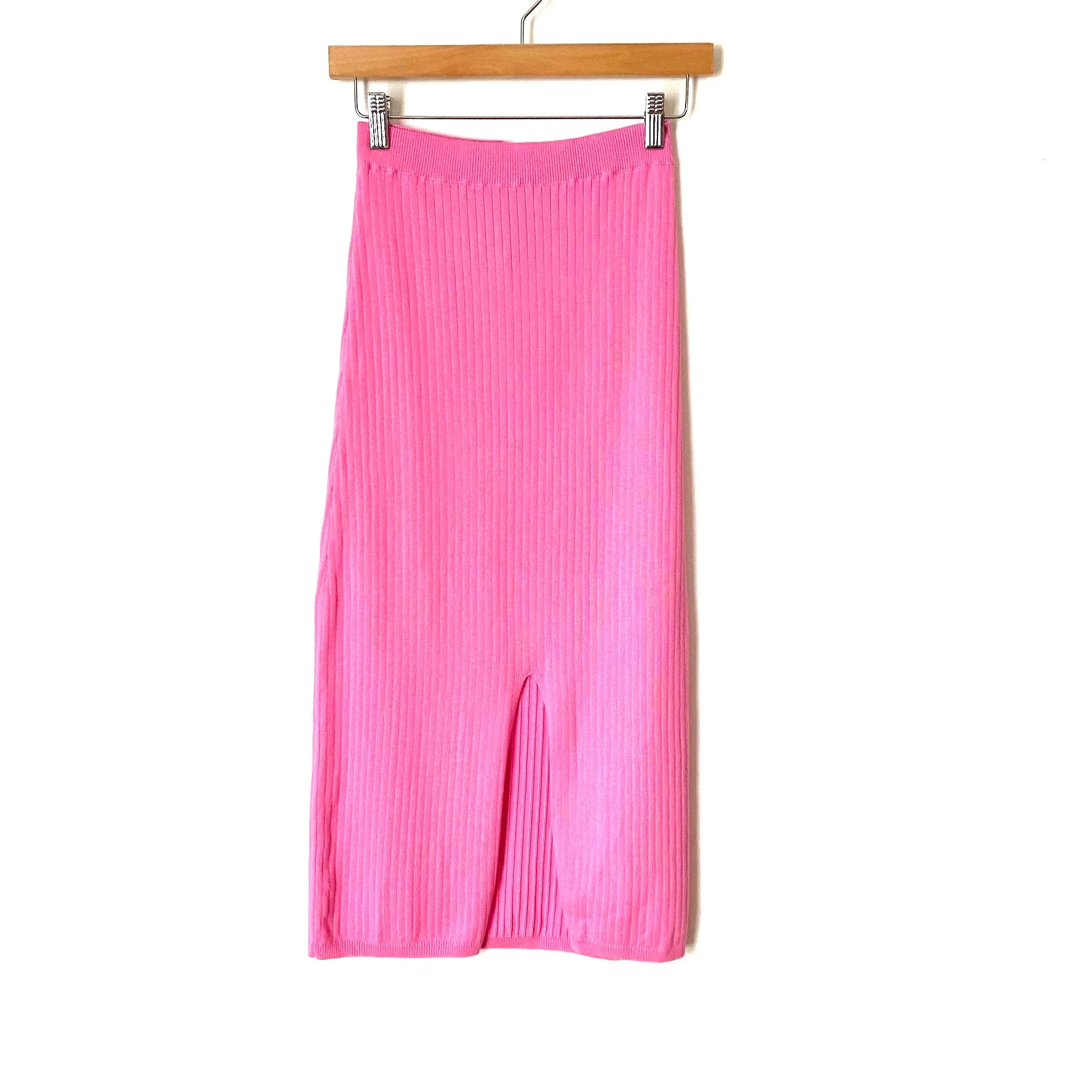 Free People Pink Ribbed Sweater Midi Skirt NWT- Size S