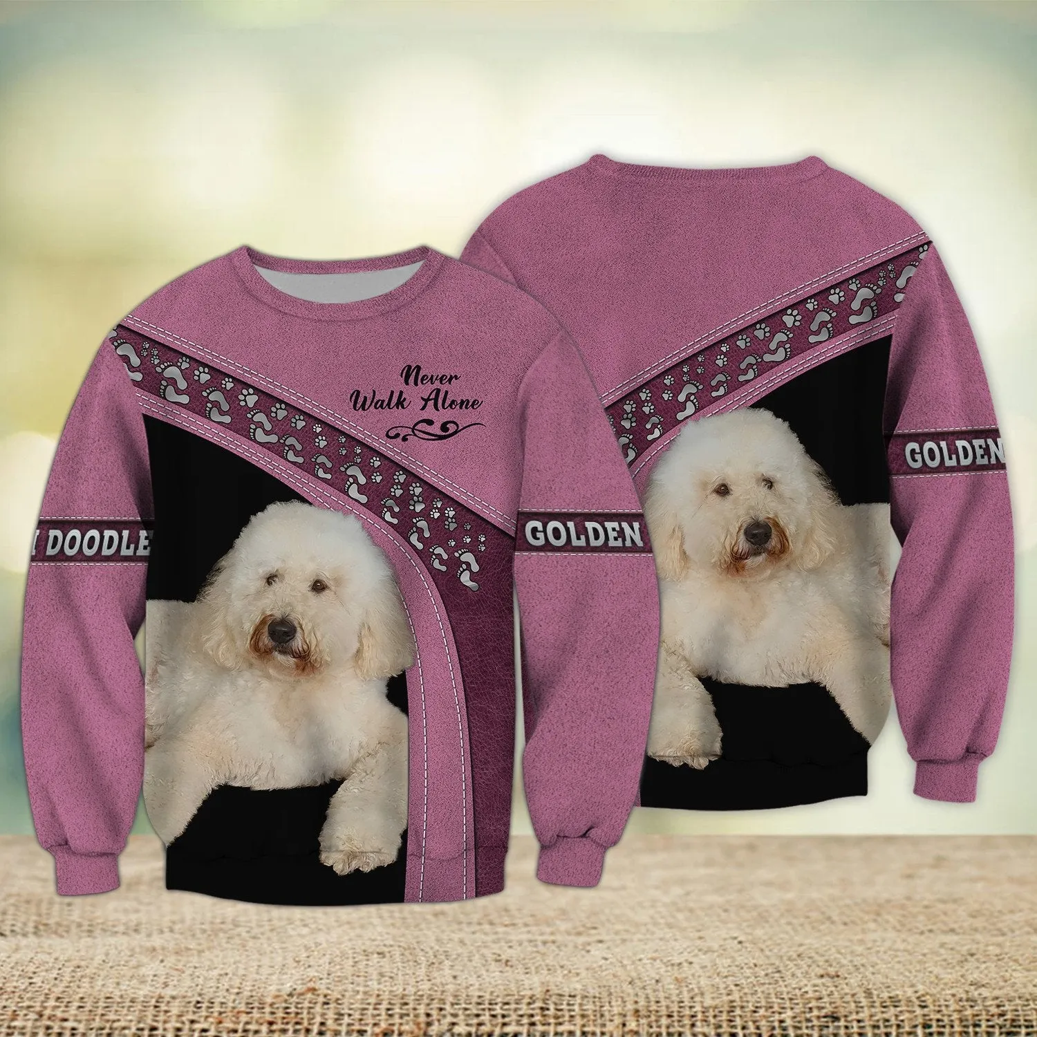 Golden Doodle Multicolor Option Love Never Walk Alone Love 3D Full Print Sweatshirt