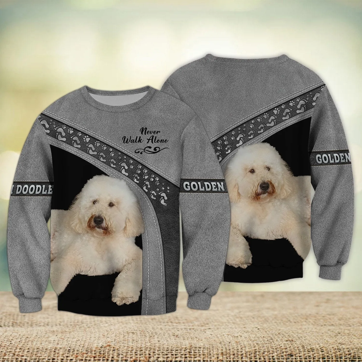 Golden Doodle Multicolor Option Love Never Walk Alone Love 3D Full Print Sweatshirt