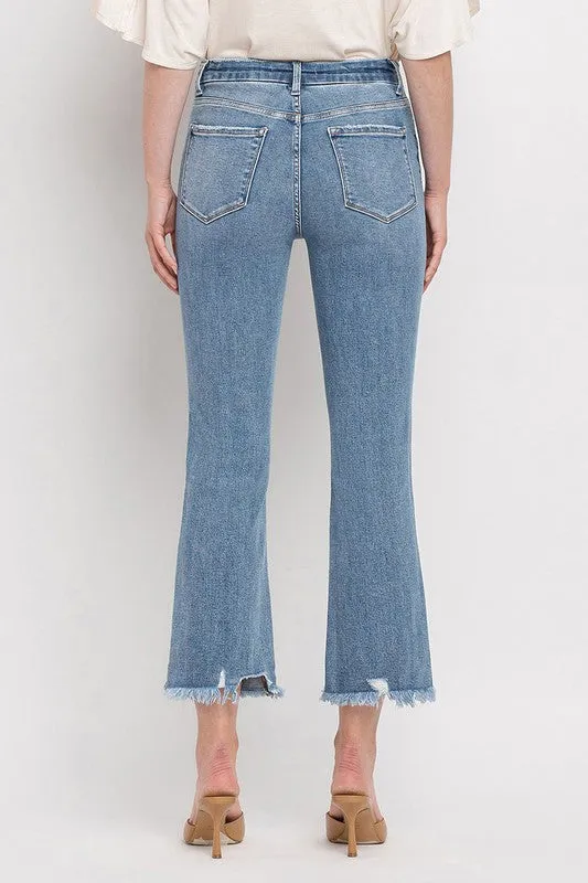 High Rise Crop Flare Jeans