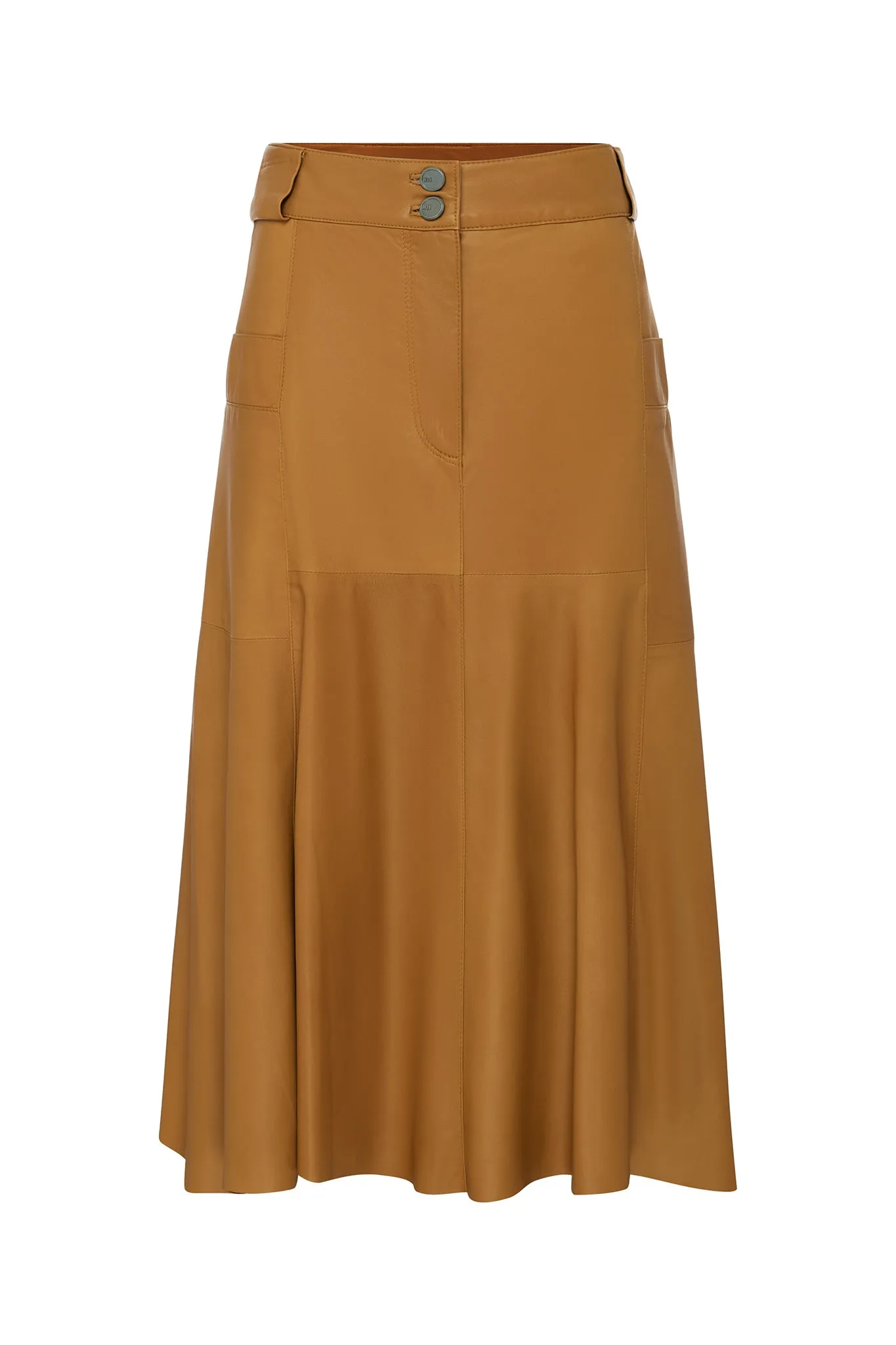 Hudson High-Rise Skirt Toasty Caramel Leather - SAMPLE