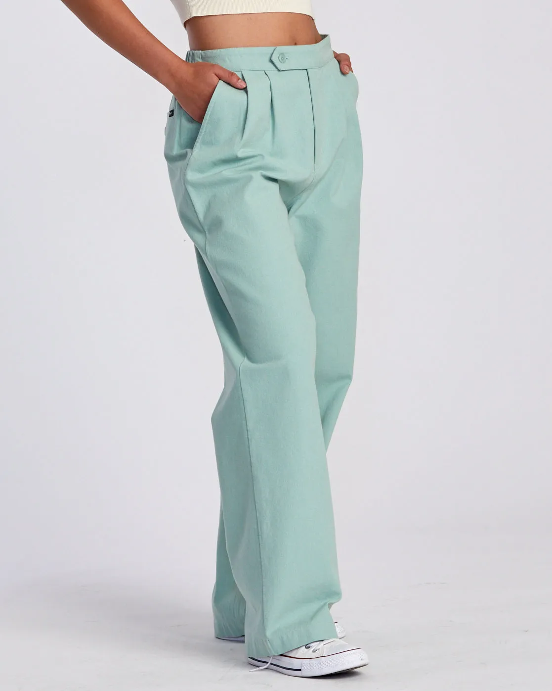 Hudson Wide Leg Pants - Green Haze