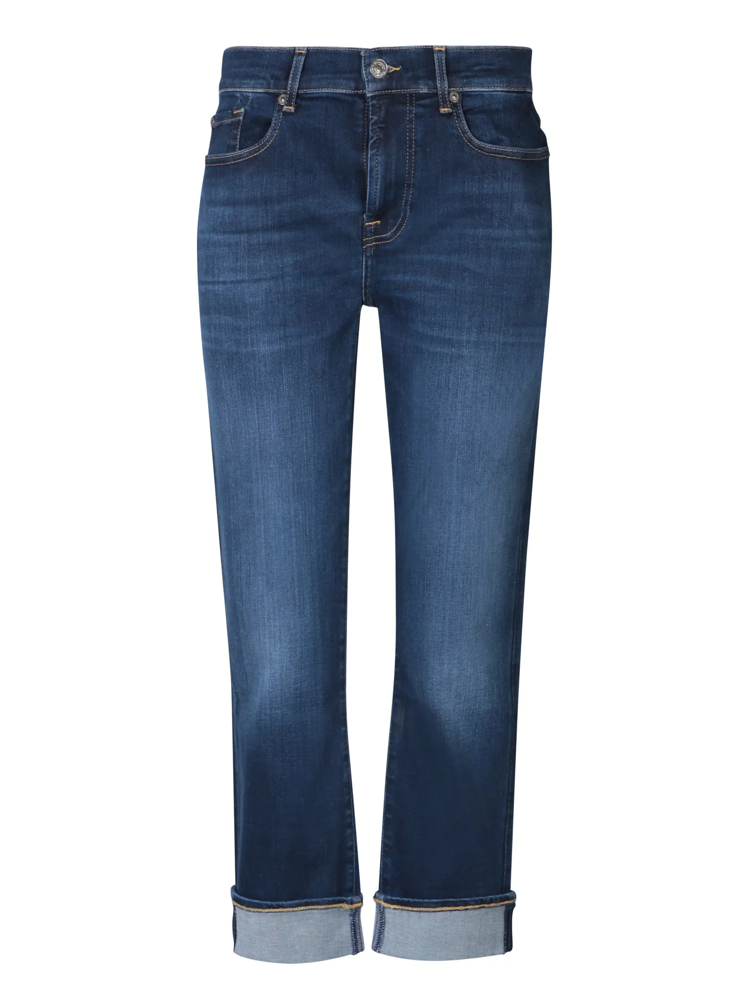 Illusion cropped jeans