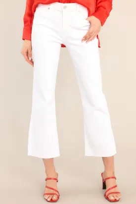 Into It White Cropped Flare Jeans