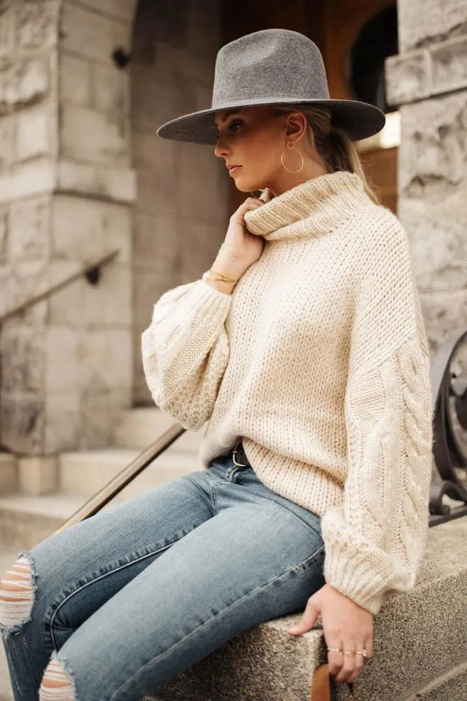 Jolene Turtleneck Sweater in Ivory