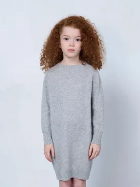 Kids' Cashmere Sweater Dress Grey