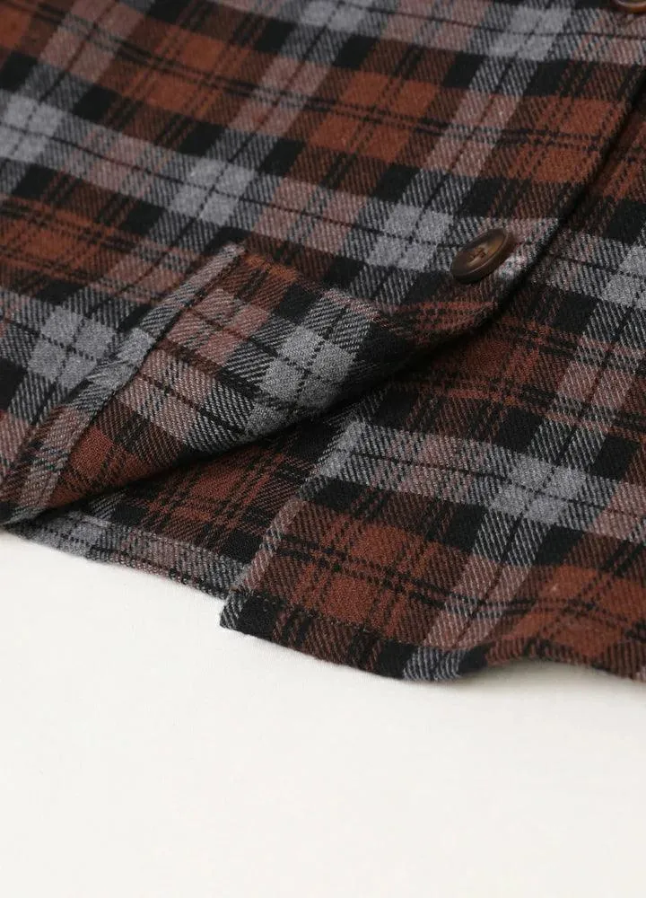 Kids Wildlife Adventure Flannel Plaid Shirt