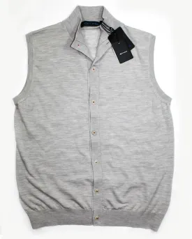 Kiton Sleeveless Wool Cardigan Gray Button Front 50 / M SALE