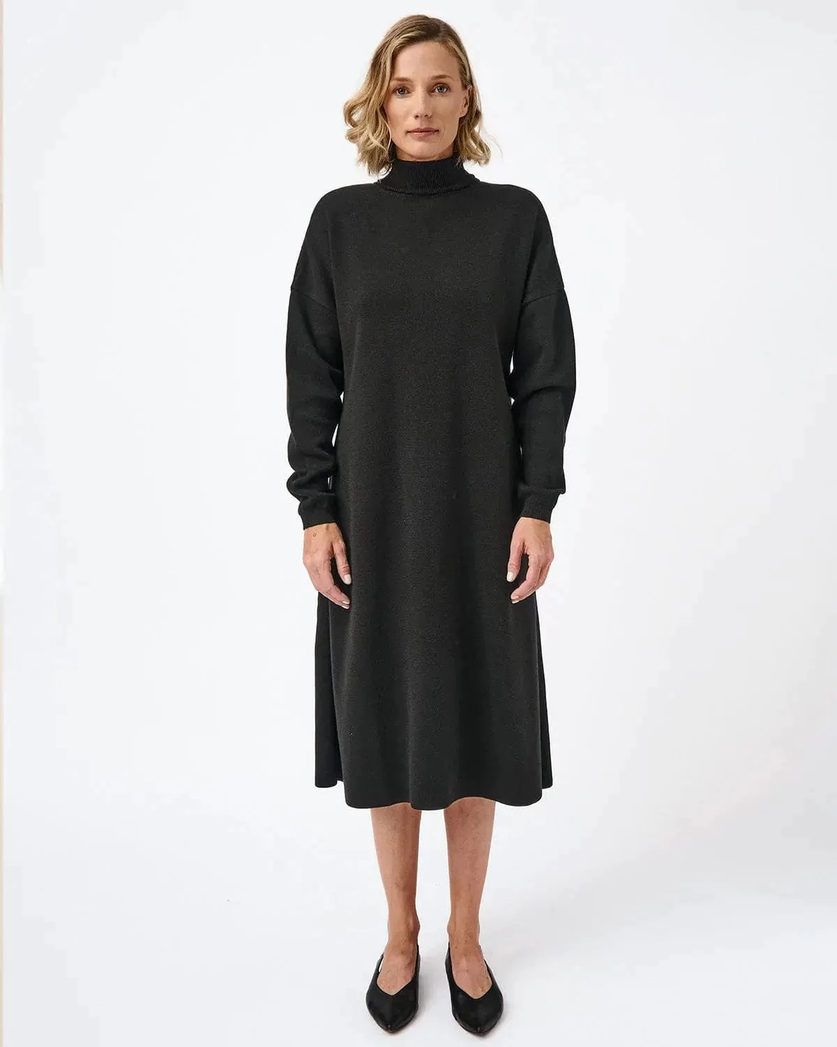 Knitted Organic Cotton Turtleneck Dress | Multiple Colours