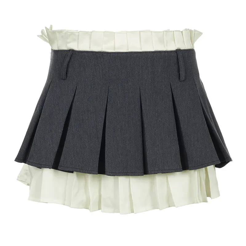 Layered High-Waisted Stylish Mini Skirt