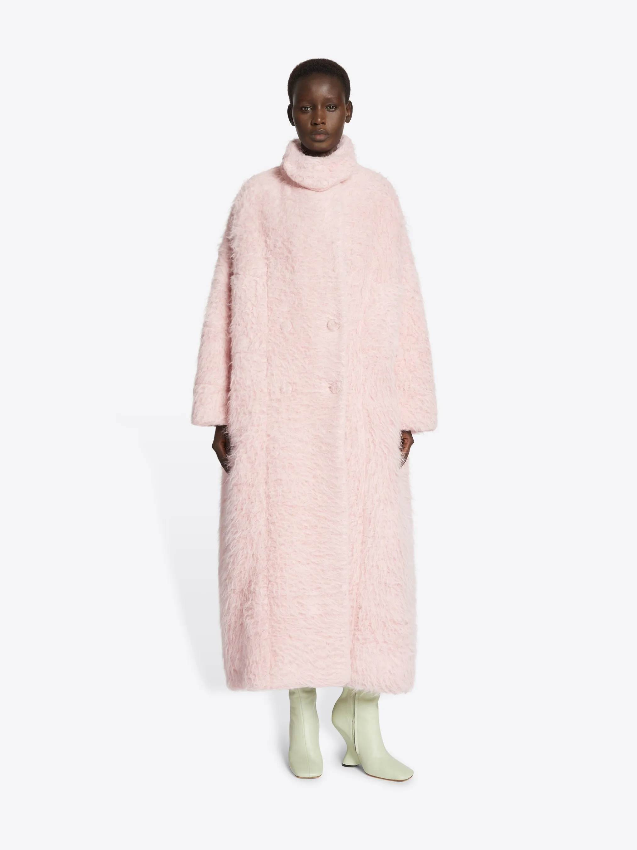 Long cocoon coat