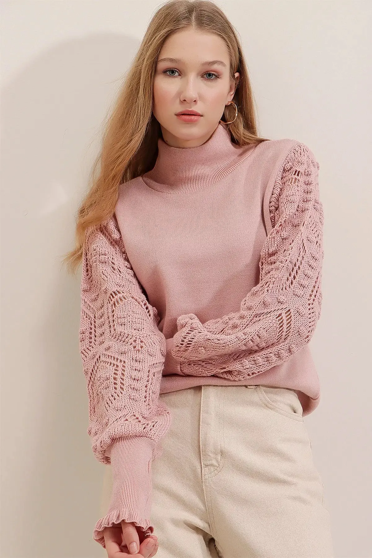 Mauve Half Turtleneck Sweater