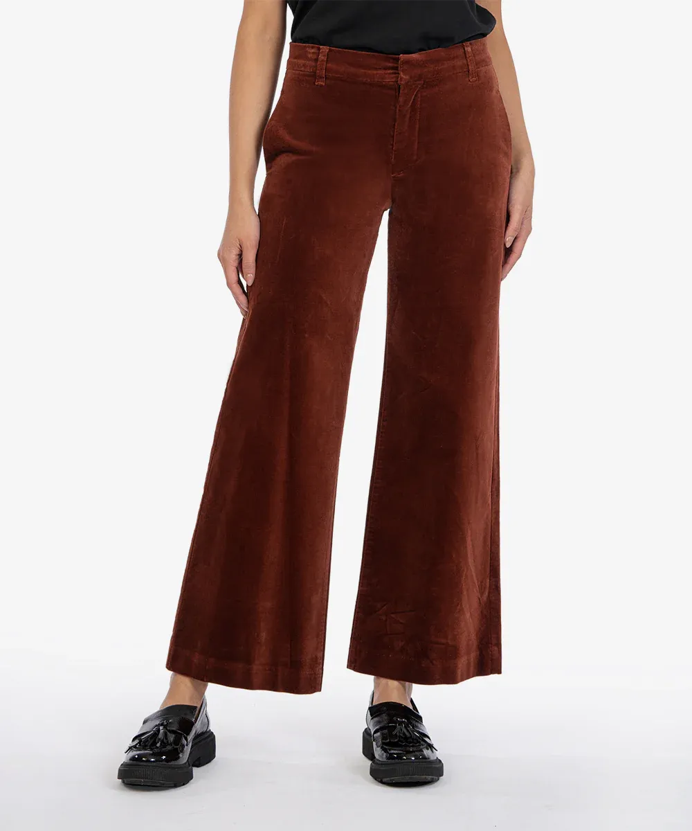 Meg High Rise Velveteen Wide Leg Trouser