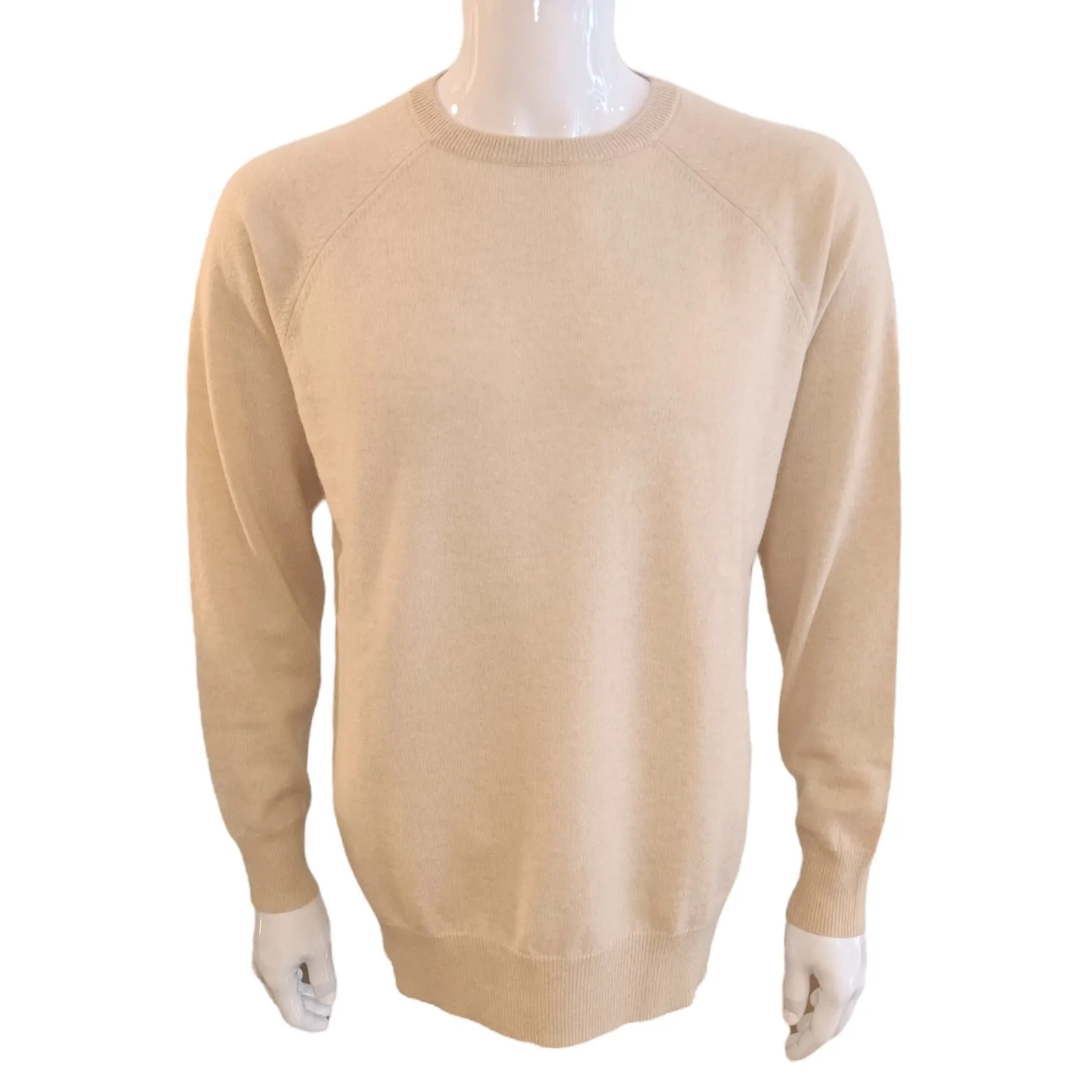 Men's Cashmere Crew Neck in Sand