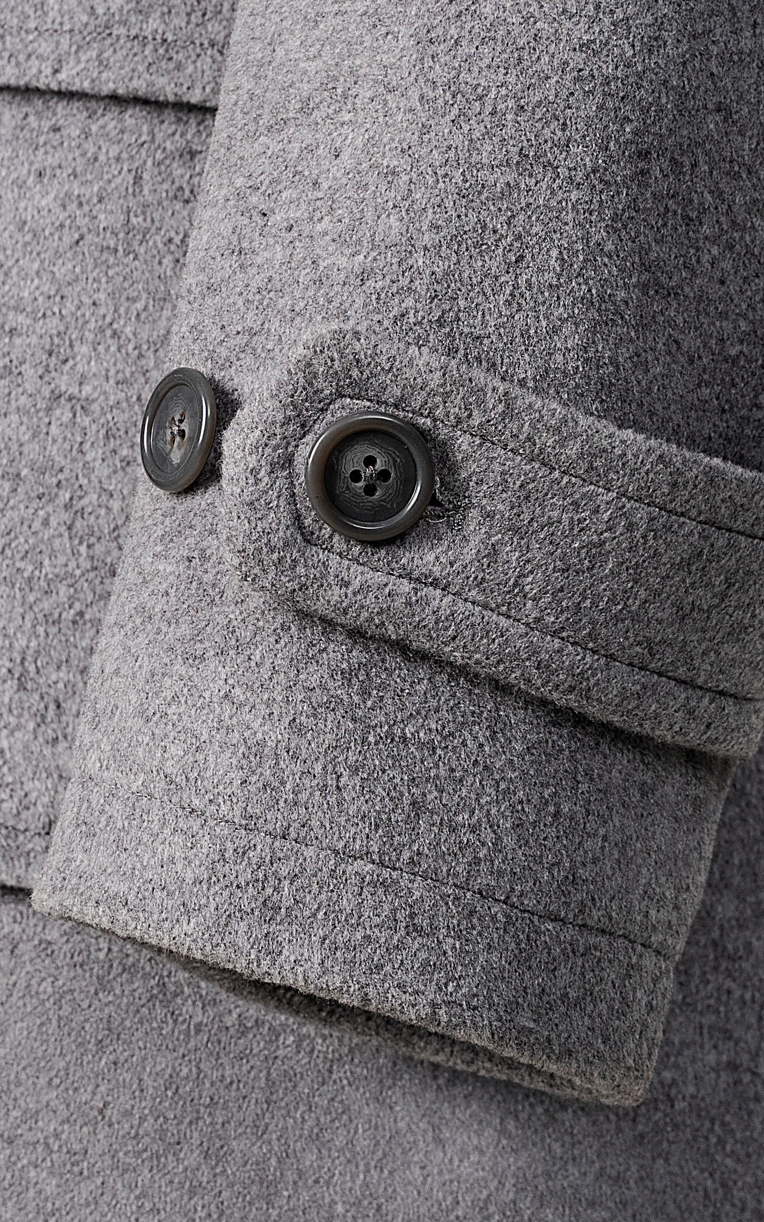 MEN'S HOODED DUFFLE COAT GREY