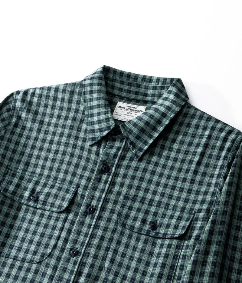 Men's Small Plaid Shirt Vintage Basic Long Sleeve Shirt