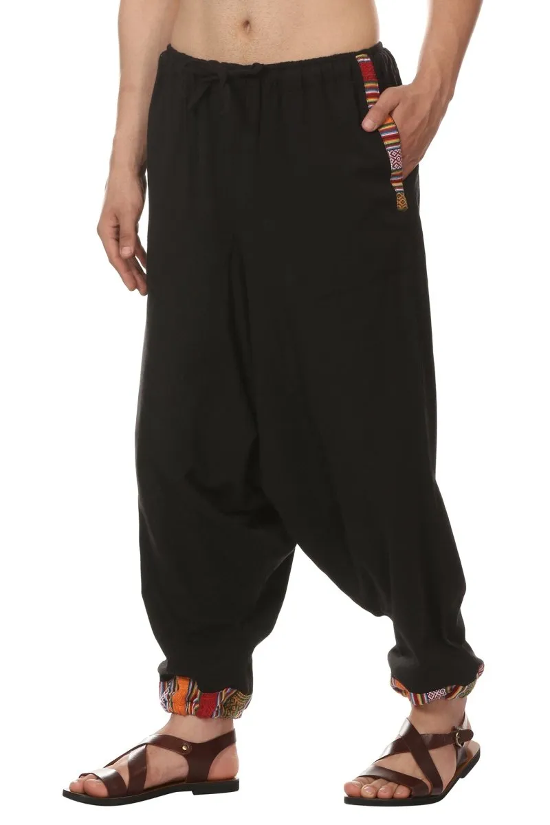 Men's Tribal Harem | Black | Fits Waist Sizes 28 to 36 Inches