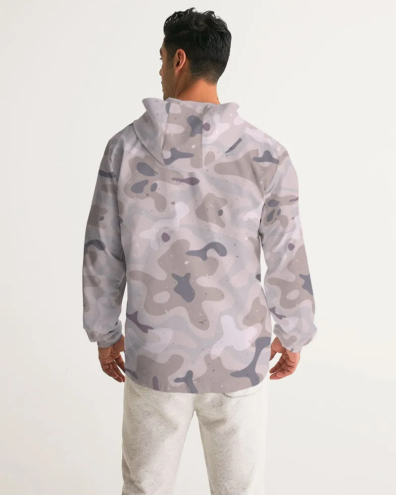 Military Sand Camo Men's Windbreaker Hooded Jacket