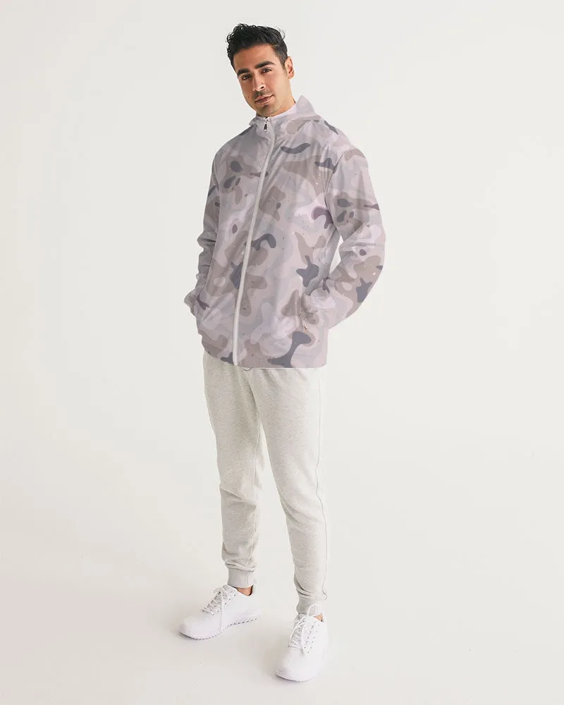 Military Sand Camo Men's Windbreaker Hooded Jacket