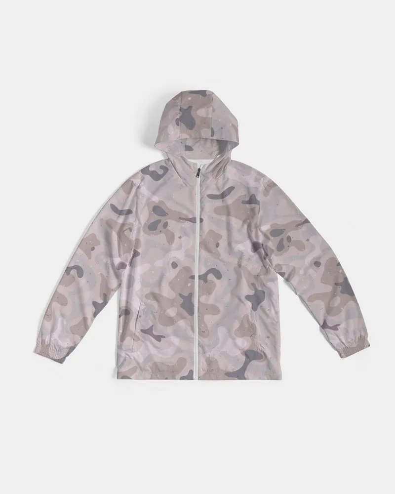 Military Sand Camo Men's Windbreaker Hooded Jacket