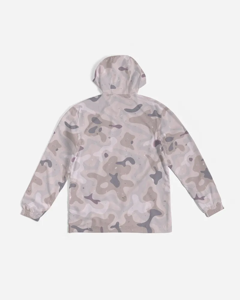 Military Sand Camo Men's Windbreaker Hooded Jacket