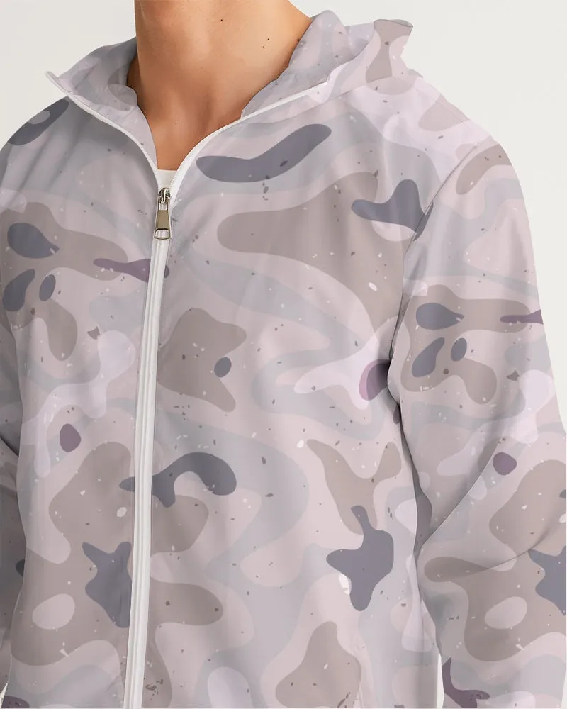 Military Sand Camo Men's Windbreaker Hooded Jacket