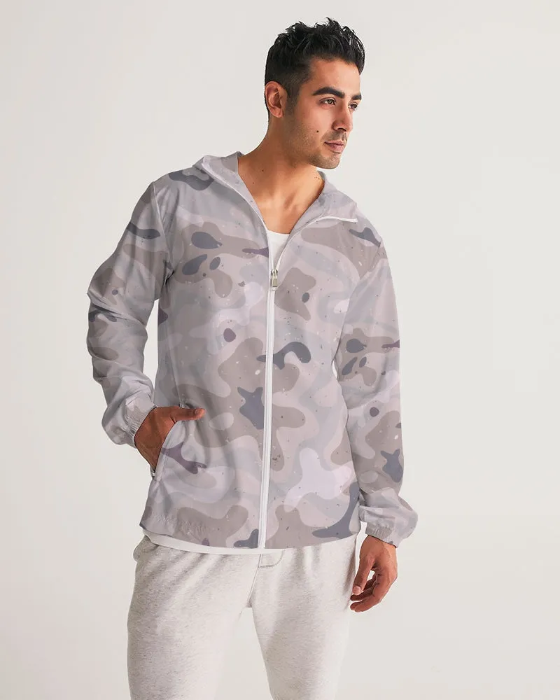 Military Sand Camo Men's Windbreaker Hooded Jacket