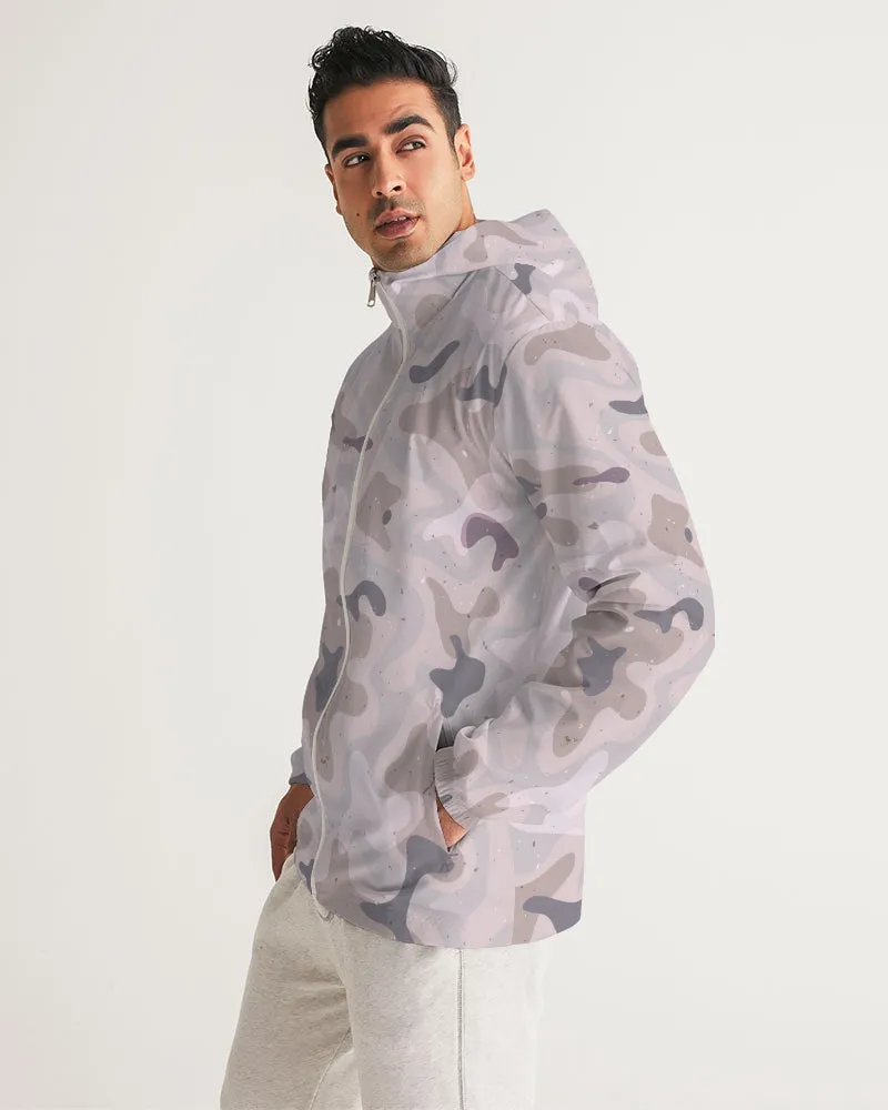 Military Sand Camo Men's Windbreaker Hooded Jacket