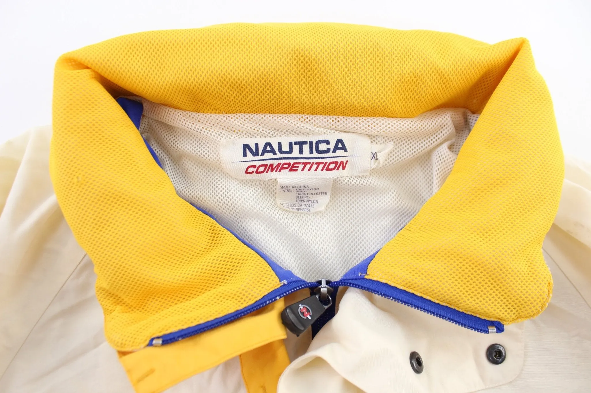 Nautica Competition White, Blue, & Yellow Zip Up Jacket